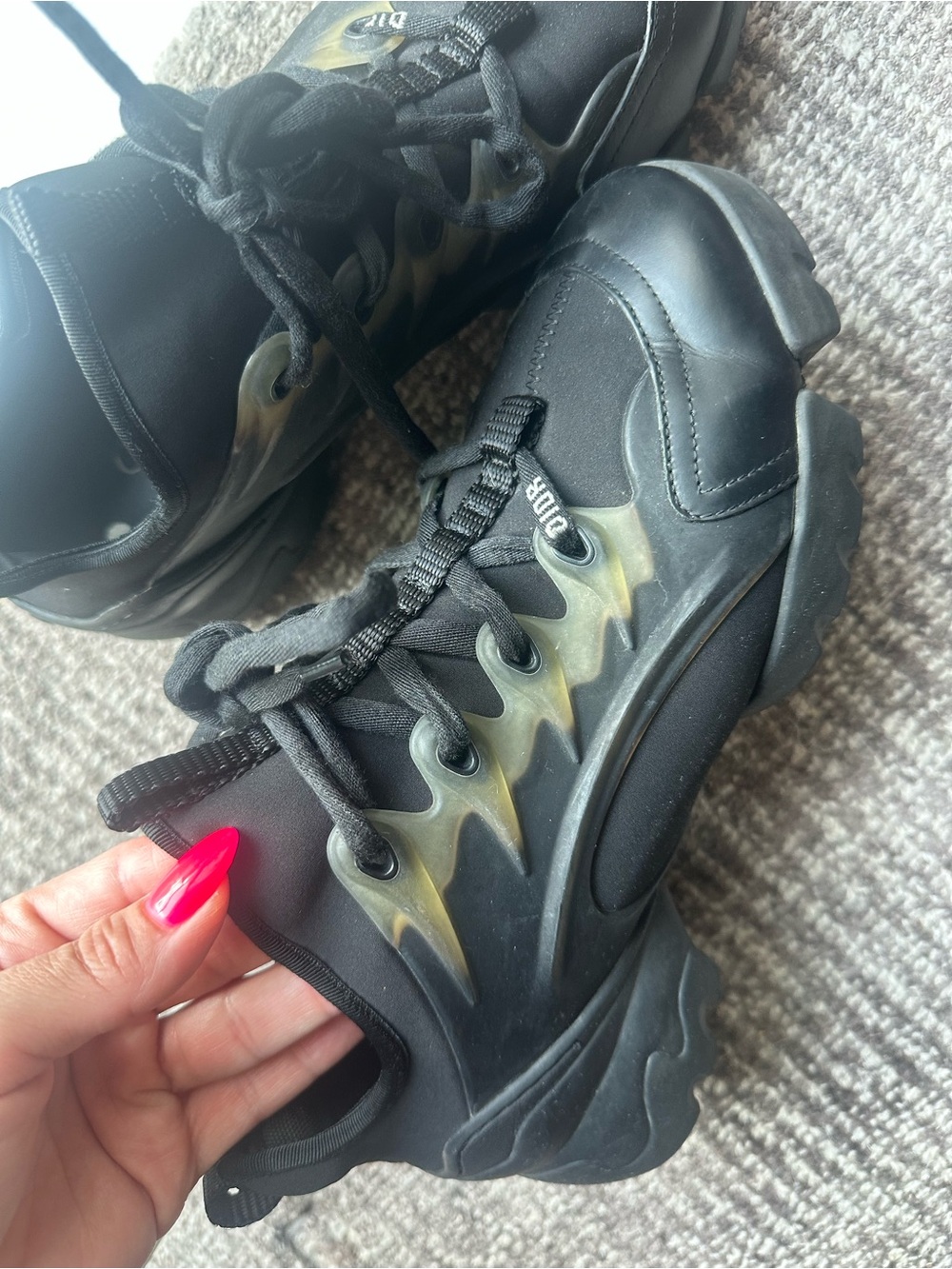 Dior Black and Olive Green Women's Athletic Sneakers